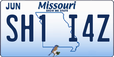 MO license plate SH1I4Z