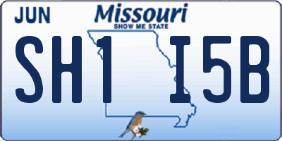 MO license plate SH1I5B