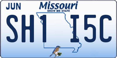 MO license plate SH1I5C