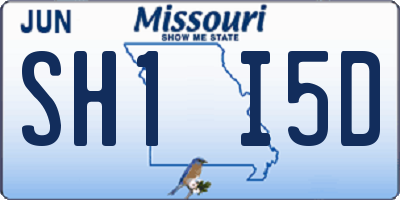 MO license plate SH1I5D