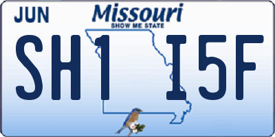 MO license plate SH1I5F