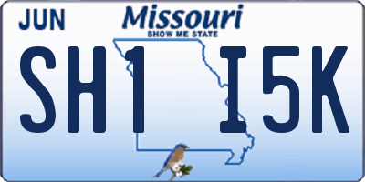 MO license plate SH1I5K