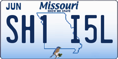 MO license plate SH1I5L