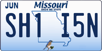 MO license plate SH1I5N