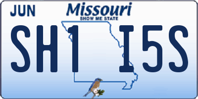 MO license plate SH1I5S