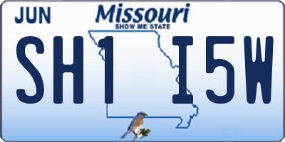 MO license plate SH1I5W