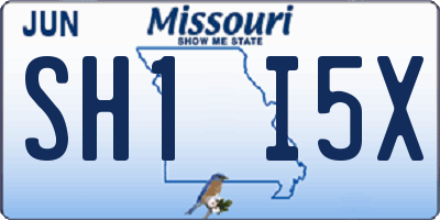 MO license plate SH1I5X
