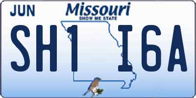 MO license plate SH1I6A