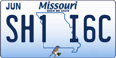 MO license plate SH1I6C