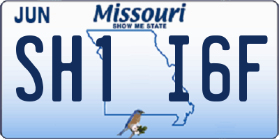 MO license plate SH1I6F
