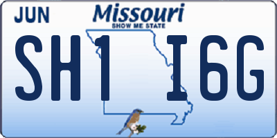 MO license plate SH1I6G