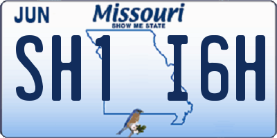 MO license plate SH1I6H