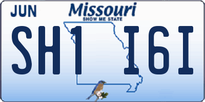 MO license plate SH1I6I