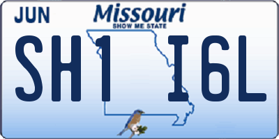 MO license plate SH1I6L