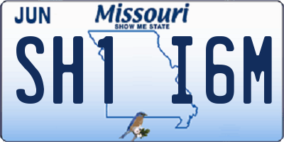 MO license plate SH1I6M