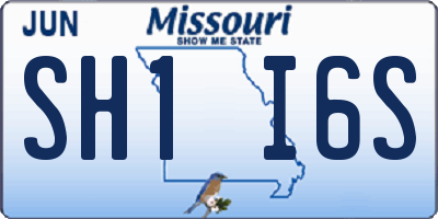 MO license plate SH1I6S