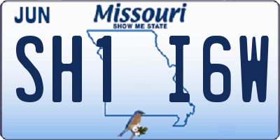 MO license plate SH1I6W