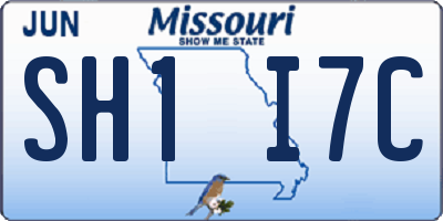 MO license plate SH1I7C