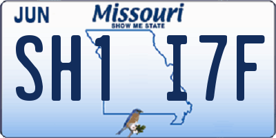 MO license plate SH1I7F
