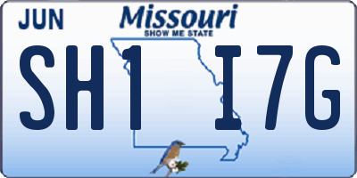 MO license plate SH1I7G