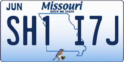 MO license plate SH1I7J