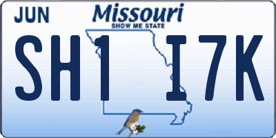 MO license plate SH1I7K