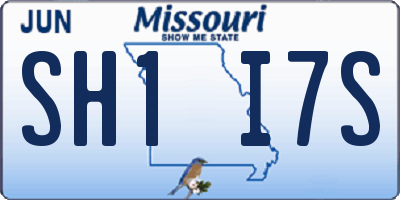 MO license plate SH1I7S