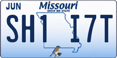 MO license plate SH1I7T