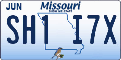 MO license plate SH1I7X