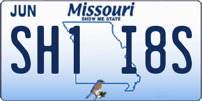 MO license plate SH1I8S