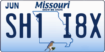 MO license plate SH1I8X