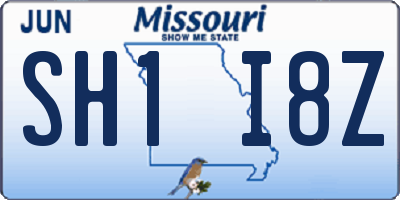 MO license plate SH1I8Z