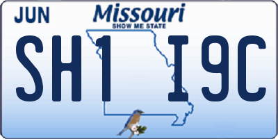 MO license plate SH1I9C
