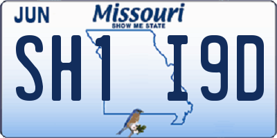 MO license plate SH1I9D