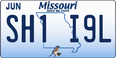 MO license plate SH1I9L