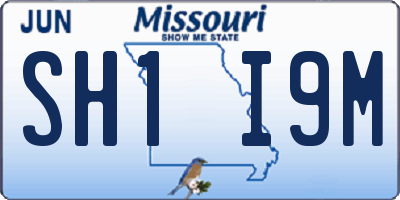 MO license plate SH1I9M