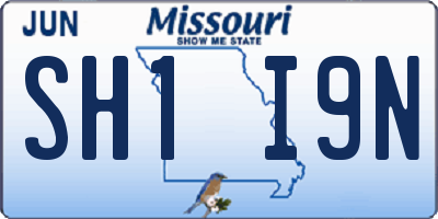 MO license plate SH1I9N