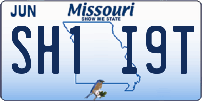 MO license plate SH1I9T