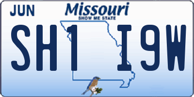 MO license plate SH1I9W