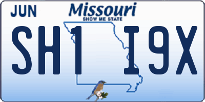 MO license plate SH1I9X
