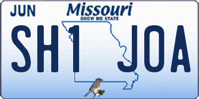 MO license plate SH1J0A