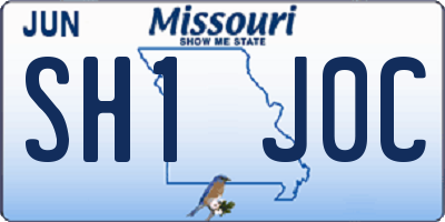 MO license plate SH1J0C