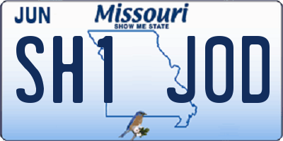 MO license plate SH1J0D