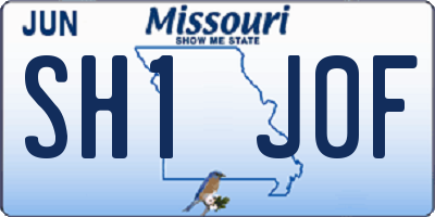 MO license plate SH1J0F