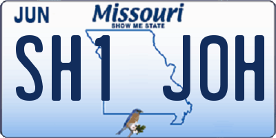 MO license plate SH1J0H