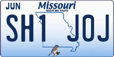 MO license plate SH1J0J