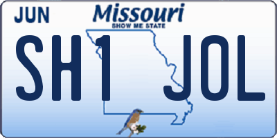 MO license plate SH1J0L