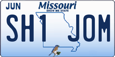 MO license plate SH1J0M