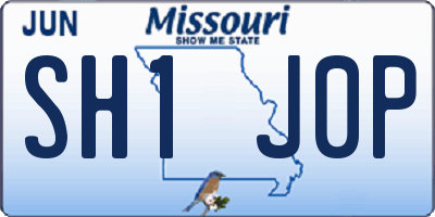 MO license plate SH1J0P