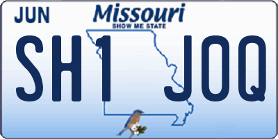 MO license plate SH1J0Q